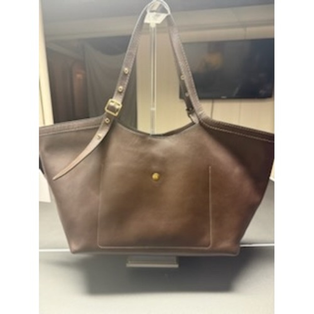 Coach Dark Brown Leather Tote Bag C2590 Full Grain Leather Shoulder Bag